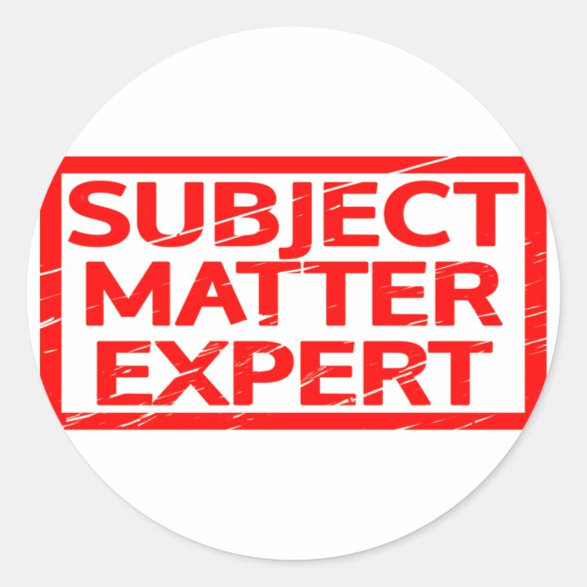 Sticker Rond Timbre expert du sujet (Devant)