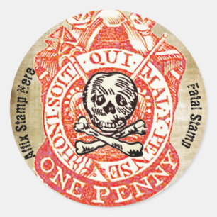 Sticker Rond Timbre fiscal/autocollants de timbre mortel