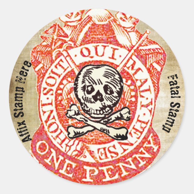 Sticker Rond Timbre fiscal/autocollants de timbre mortel (Devant)