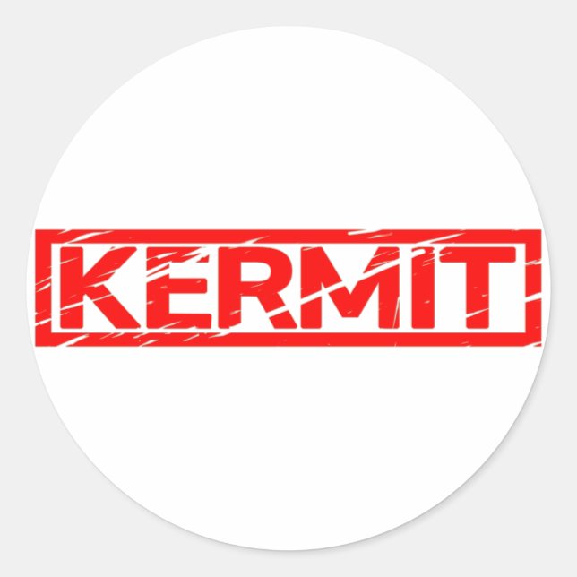 Sticker Rond Timbre Kermit (Devant)