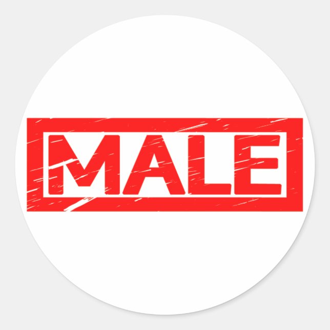 Sticker Rond Timbre mâle (Devant)