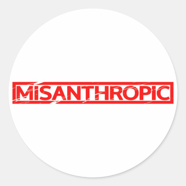 Sticker Rond Timbre Misanthropique (Devant)