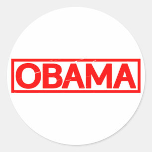 Sticker Rond Timbre Obama