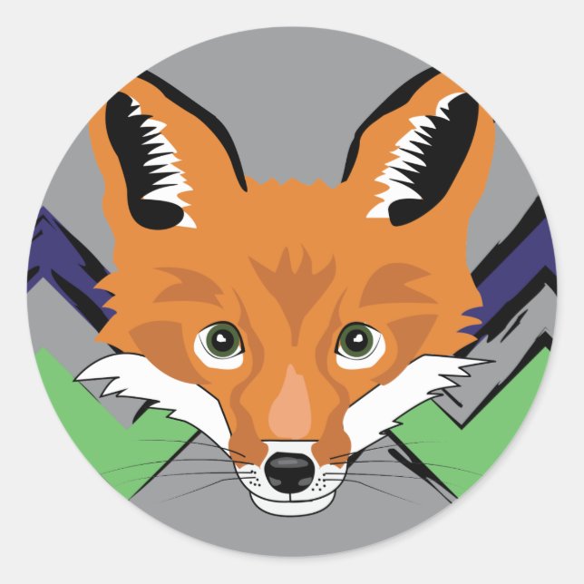 Sticker Rond Timbres Fox (Devant)