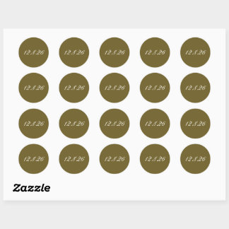 Sticker Rond Timbres pour enveloppes de date de mariage "Sauvez