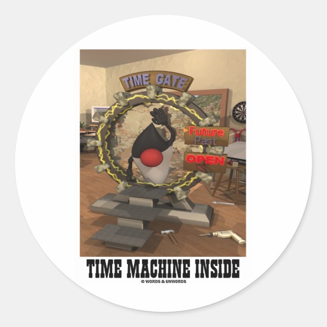 Sticker Rond Time Machine Inside (Open Source Duke) (Devant)