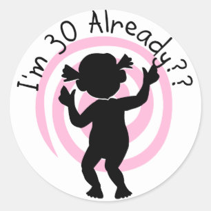 Sticker Rond Time Warp 30 T-shirts et cadeaux