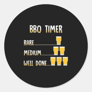 Sticker Rond Timer de barbecue à griller la bière amusant