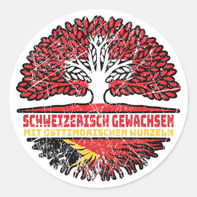 Sticker Rond Timorais Timorais Suisse Arbre (Devant)