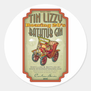 Sticker Rond Tin Lizzy Baignoire Gin