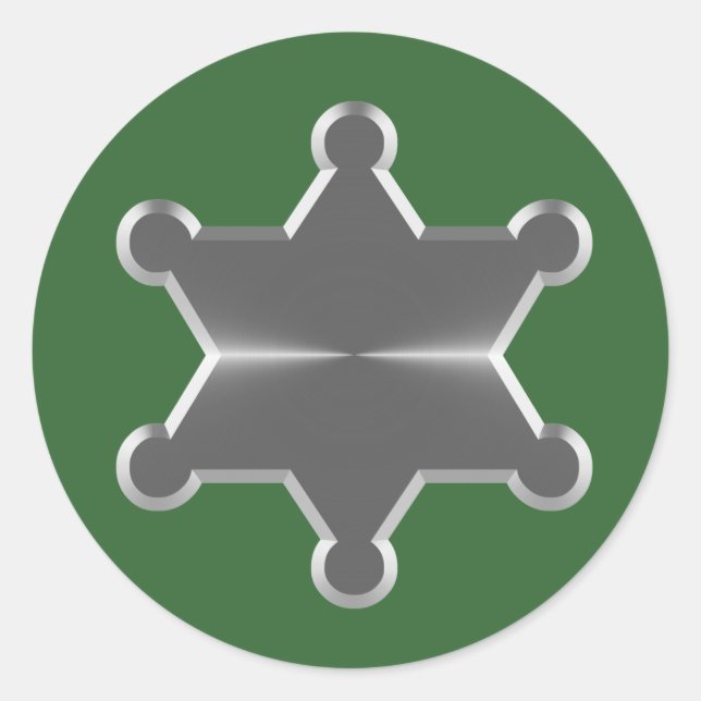 Sticker Rond Tin Star Sheriff (Devant)