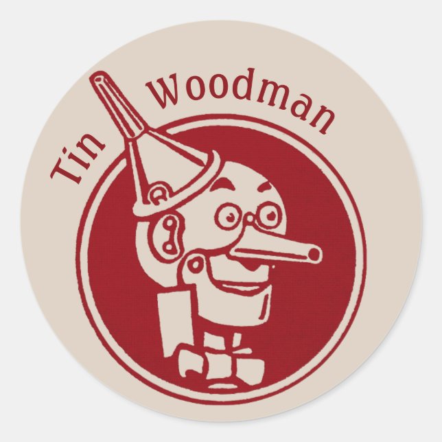 Sticker Rond Tin Woodman (Tin Man) Face CC0897 Magnifique Assis (Devant)