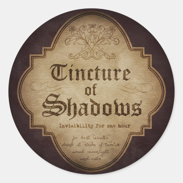 Sticker Rond Tincture de l'Apothécaire des ombres (Devant)