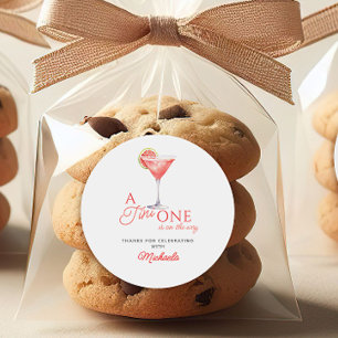 Sticker Rond Tini Un Sur Le Chemin Aquarelle Baby shower Martin