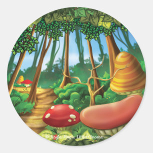 Sticker Rond Tintement de tintement peu d'autocollants de forêt