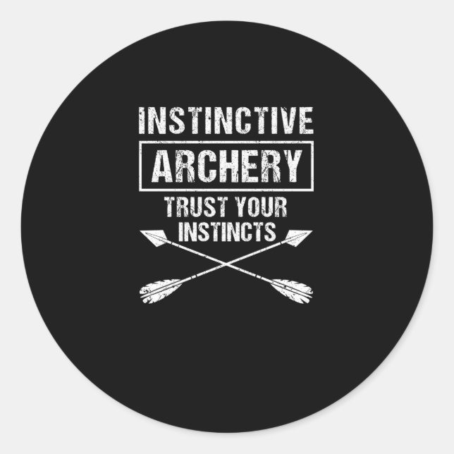 Sticker Rond Tir à l'arc instinctif pour les archers de chasse  (Devant)