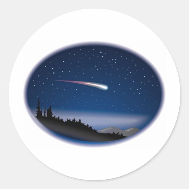 Sticker Rond Tir une étoile sur le paysage nocturne (Devant)