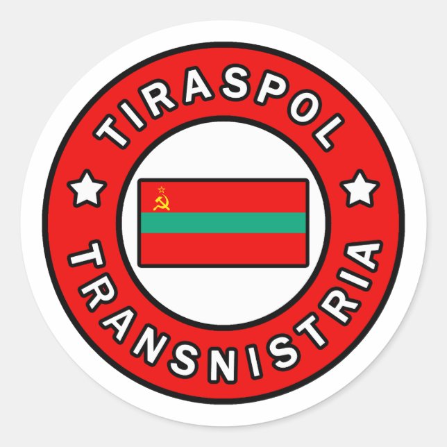 Sticker Rond Tiraspol Transnistrie (Devant)