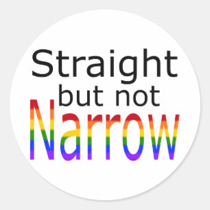 Sticker Rond Tiré droit mais pas étroit (texte noir)