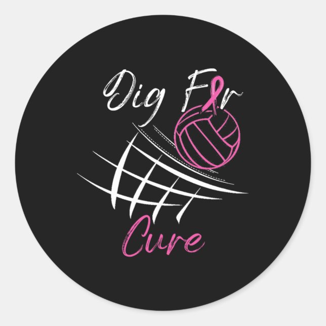 Sticker Rond Tirer Pour Une Volleybyll De Sensibilisation Cure  (Devant)