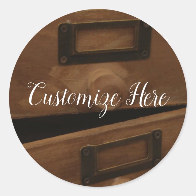 Sticker Rond Tiroir en bois (Devant)