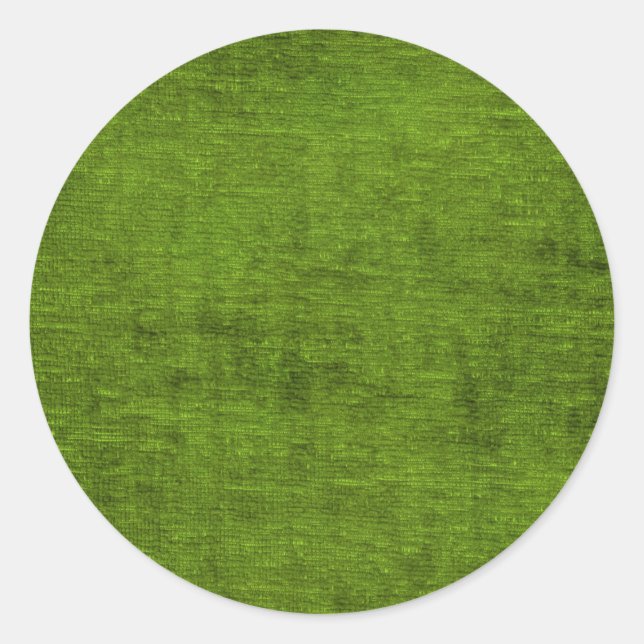 Sticker Rond Tissu de Noël Vert Chenille Texture (Devant)