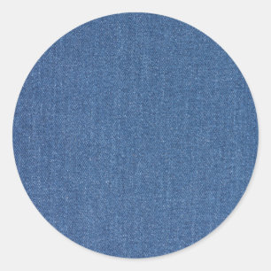 Sticker Rond Tissu d'origine bleu mode jean denim