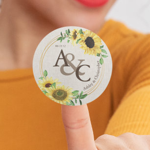 Sticker Rond Tissu ・ Élégant Mariage moderne