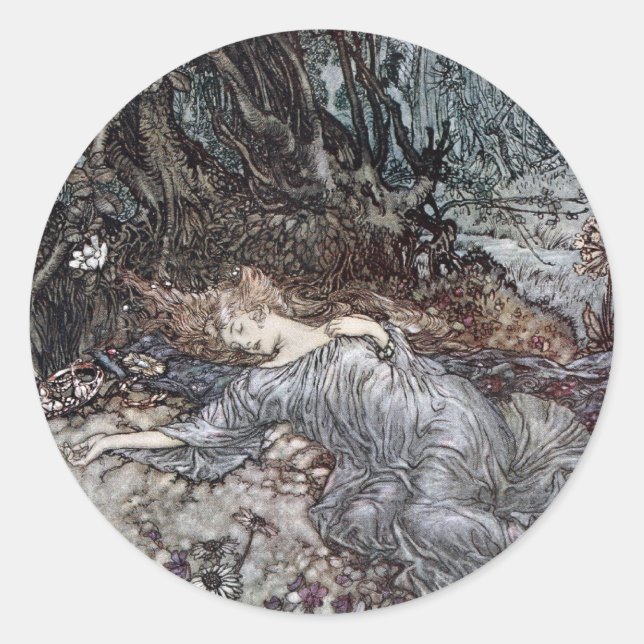 Sticker Rond Titania s'endort (Devant)