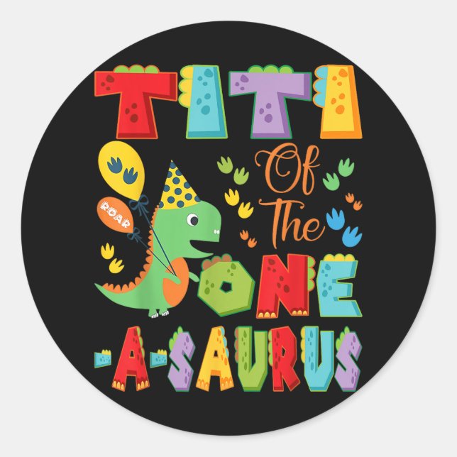 Sticker Rond Titi Du Dinosaure Dinosaure Dinosaure Pour Un Saur (Devant)
