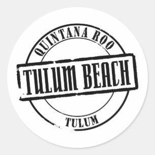 Sticker Rond Titre de la plage de Tulum