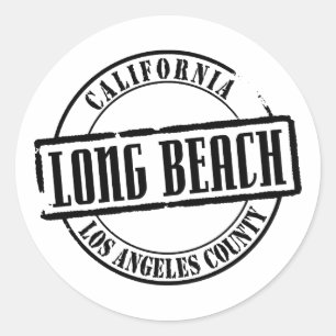 Sticker Rond Titre de Long Beach