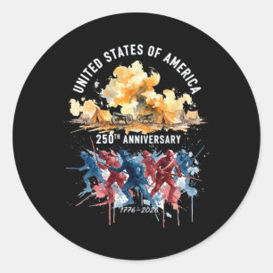Sticker Rond Titre de Yorktown États-Unis Années 1776-2026 250e