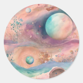 Sticker Rond Titre : Dreamy Mist Pastel Journaux : Shabby Chic