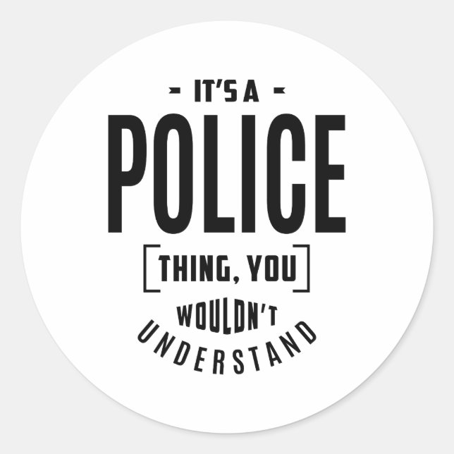 Sticker Rond Titre du travail de police cadeau (Devant)
