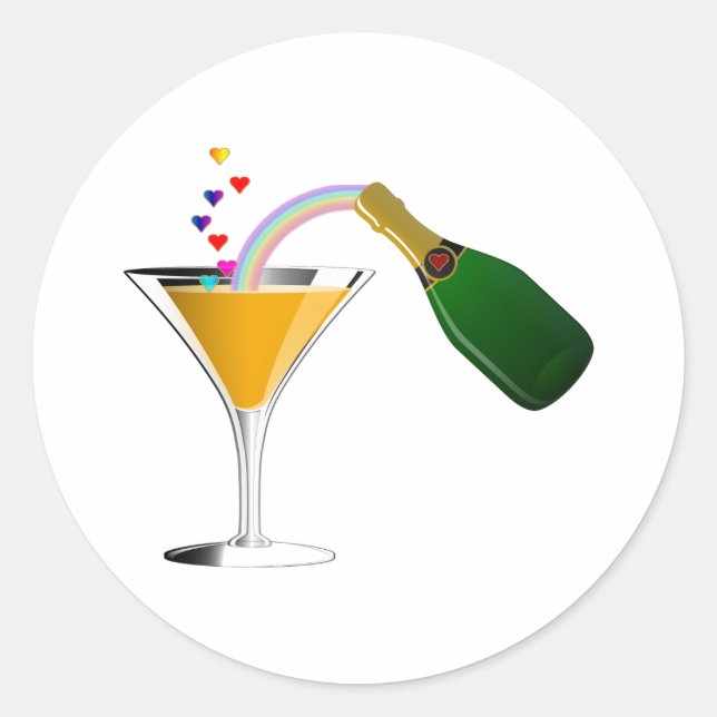 Sticker Rond Toast Champagne (Devant)