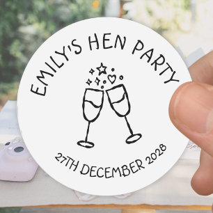 Sticker Rond Toast de Bachelorette de la Poule Noire