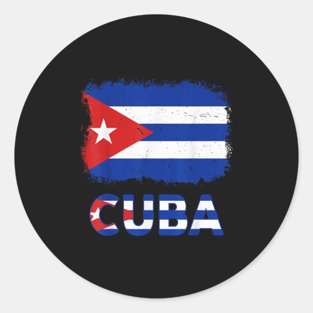 Sticker Rond Toddler White Cuban La Cubanita Cuba Flag Hispanic (Devant)