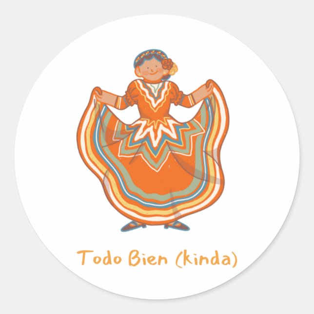 Sticker Rond Todo Bien (genre) Mois du patrimoine hispanique lu (Devant)
