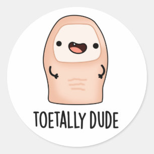 Sticker Rond Toetty Drôle Gros Toe Pun