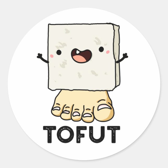 Sticker Rond Tofurny Funny Tofu Pun (Devant)