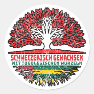 Sticker Rond Togo Togo Suisse Arbre Racines et Si