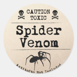 Sticker Rond Toile d'araignée empoisonnée Halloween Crâne et os