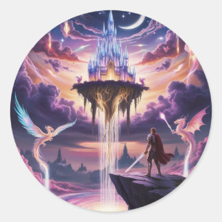 Sticker Rond Toile de Royaume Céleste - Mythique