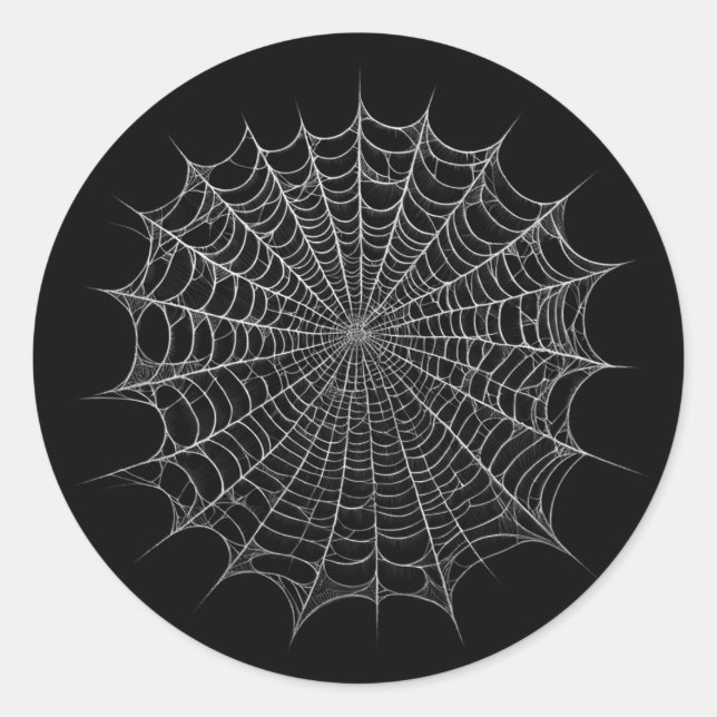 Sticker Rond Toiles d'araignée Halloween (Devant)