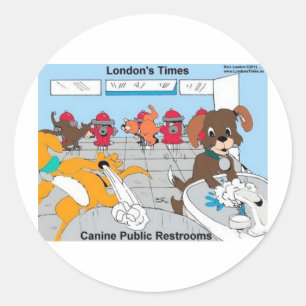 Sticker Rond Toilettes Publiques pour Chiens Cadeaux Drôles T-s
