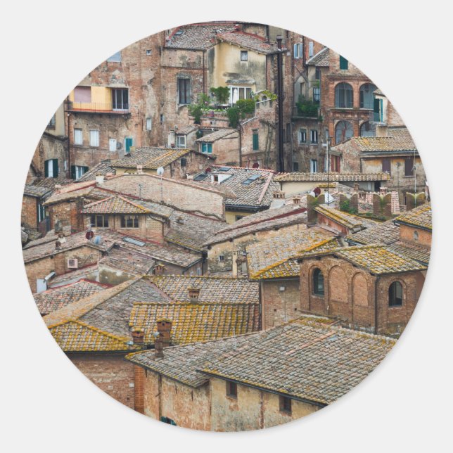 Sticker Rond Toits en Siena collant rond (Devant)