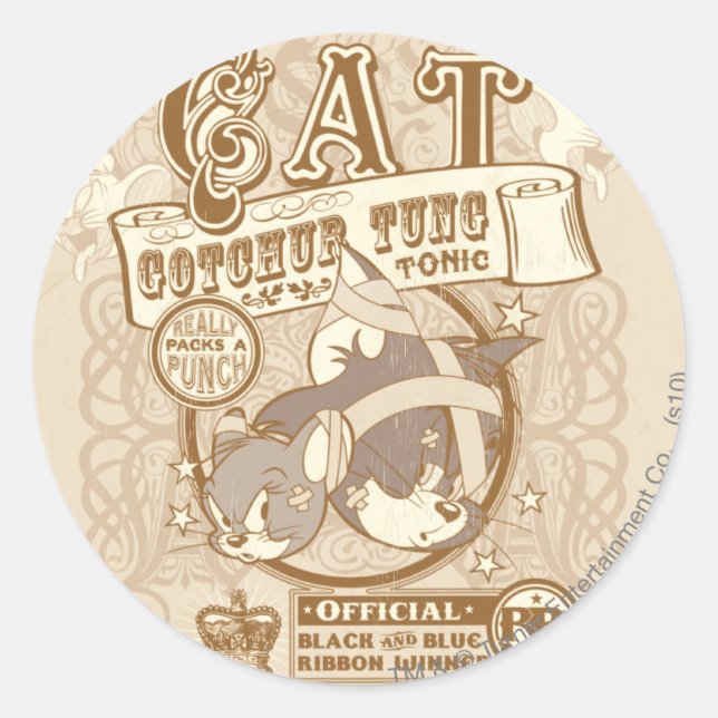 Sticker Rond Tom Chat Gotchur Tung Tonique (Devant)
