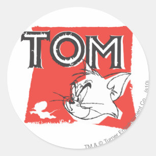 Sticker Rond Tom et chat fou de Jerry