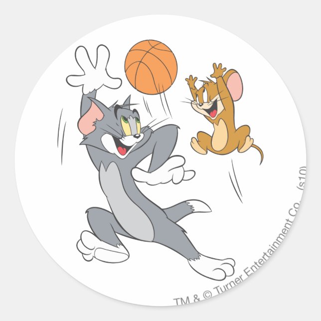 Sticker Rond Tom et Jerry Basketball 1 (Devant)